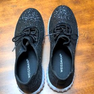 Weissman size 11 women's dance sneaker shoes black sparkle